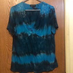 INC tie dyed rayon top